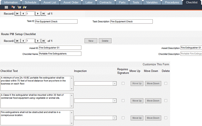 User Chapter Eighteen: Route Preventative Maintenance